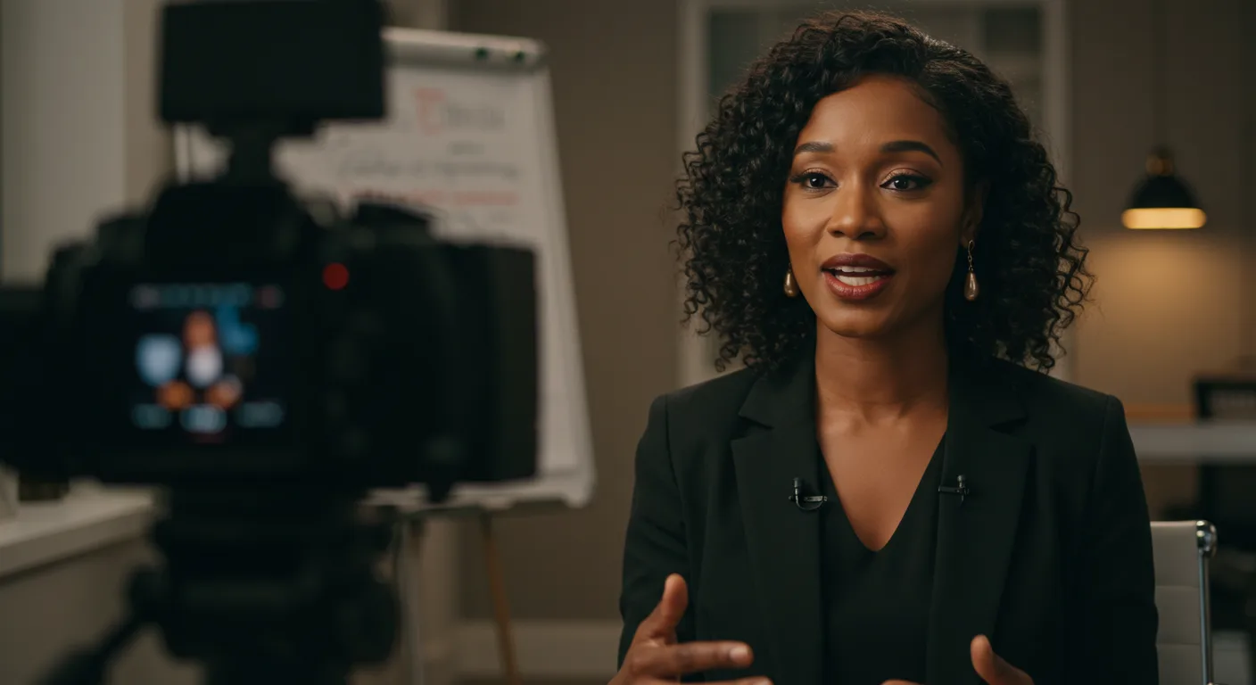 Joyful Black entrepreneur creating viral reel - strategic video content for business visibility
